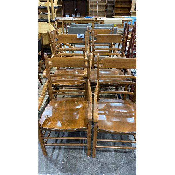 6 MATCHING WOOD DINING CHAIRS