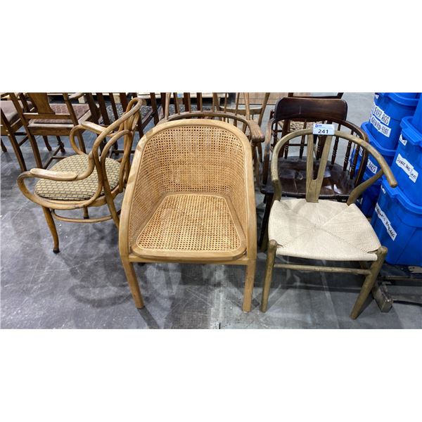 5 ASSORTED VINTAGE WOOD DINING CHAIRS