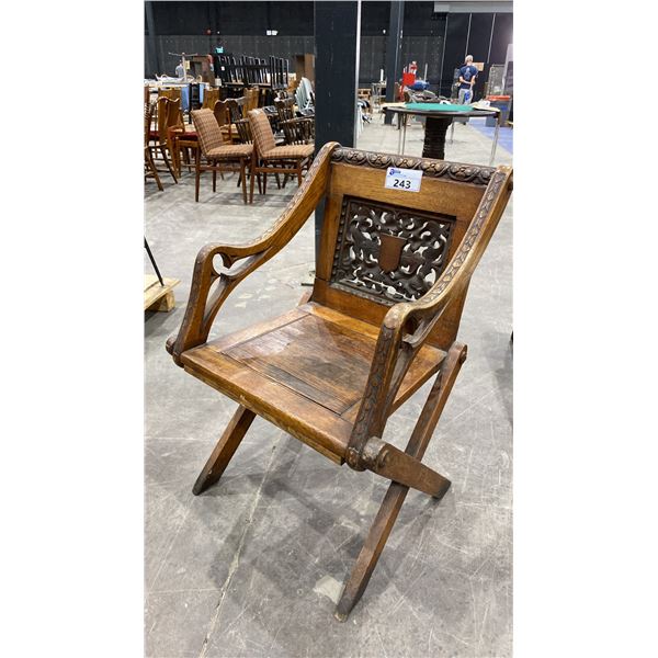 HEAVILY CARVED WOOD DINING CHAIR