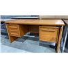 Image 1 : MID CENTURY DANISH MODERN TEAK 4 DRAWER LOCKING WOOD DESK WITH KEYS