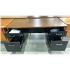 Image 2 : 4 DRAWER WOOD TOP VINTAGE TEACHERS DESK
