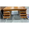 Image 2 : MID CENTURY MODERN DANISH TEAK 6 DRAWER WOOD LOCKING DESK WITH KEYS