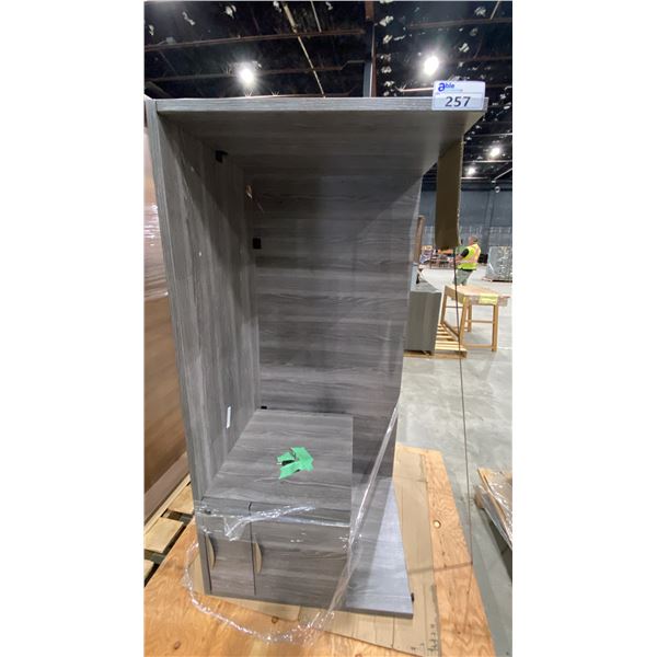 GREY MODERN WOOD 2 DRAWER LOCKING OFFICE DESK WITH KEYS