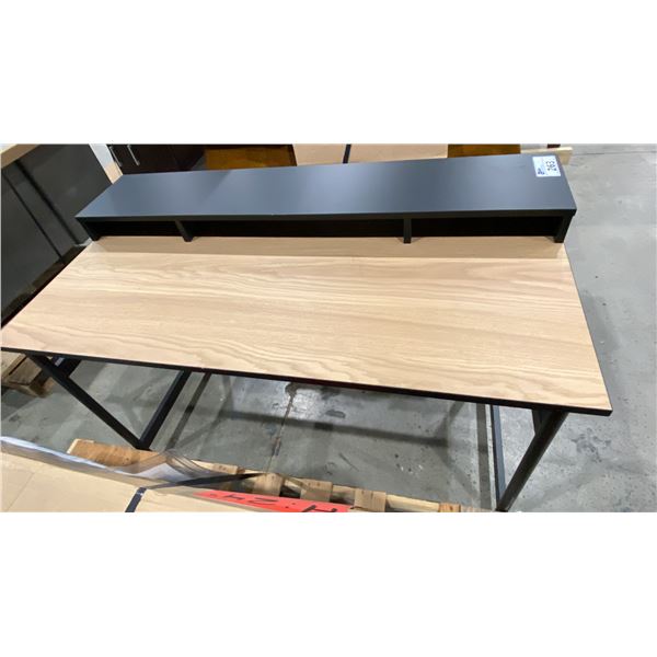 BLACK FRAMED WOOD TOP DESK