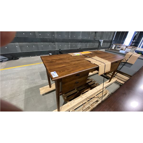 DARK WOOD CONTEMPORARY 4 DRAWER DESK