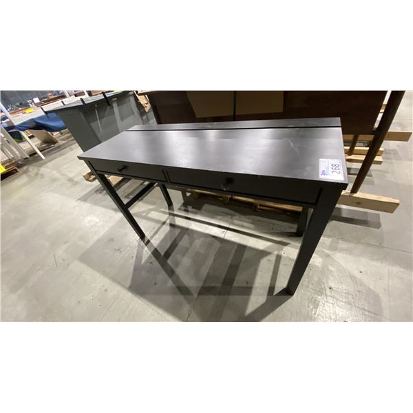 BLACK WOOD DESK WITH 3 MATCHING FLOATING SHELVES