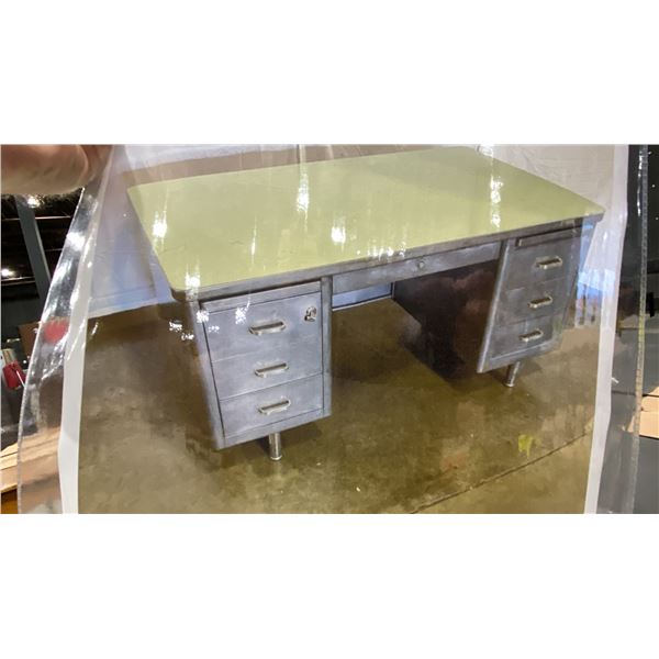 6 DRAWER VINTAGE METAL DESK