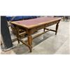 Image 4 : 3 DRAWER SOLID WOOD LEATHER TOP DESK