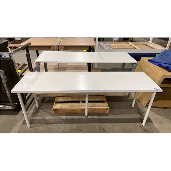PAIR OF WOOD TOP PACKING TABLES