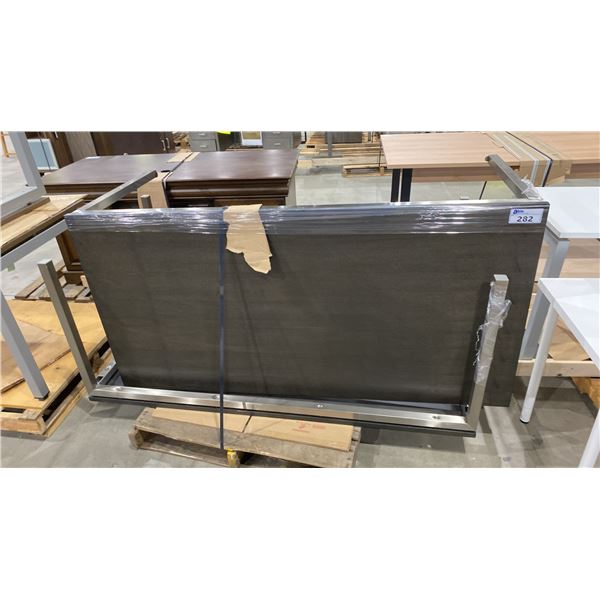 PAIR OF MATCHING WOOD TOP PACKING TABLES
