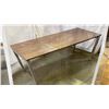 Image 1 : PAIR OF MATCHING WOOD TOP PACKING TABLES