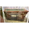 Image 1 : ORNATE CARVED WOOD DESK WITH LEATHER TOP