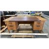 Image 1 : 5 DRAWER SOLID WOOD DESK WITH LEATHER TOP