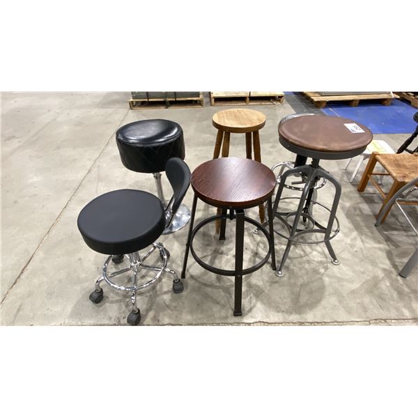 6 ASSORTED STOOLS