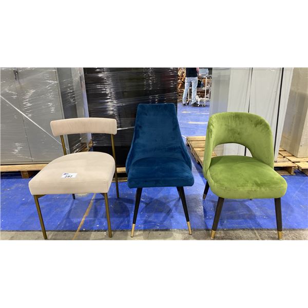 3 ASSORTED ACCENT CHAIRS