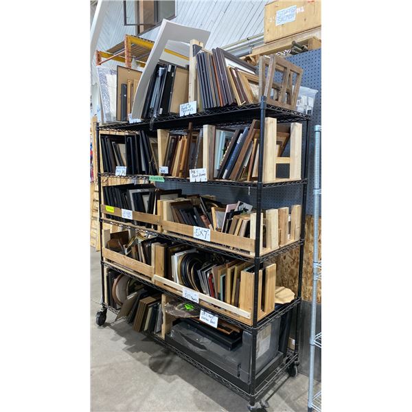 CONTENTS OF ENTIRE RACK- ASSORTED PICTURES/PICTURE FRAMES *RACK NOT INCLUDED*