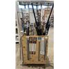Image 3 : MOBILE WOOD ORGANIZER FULL OF ASSORTED CURTAIN RODS