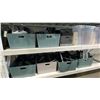 Image 4 : CONTENTS OF ENTIRE SHELVING UNIT- OFFICE TELEPHONE SETS, FILE FOLDERS, PIZZA BOXES, BEVERAGE CUPS &