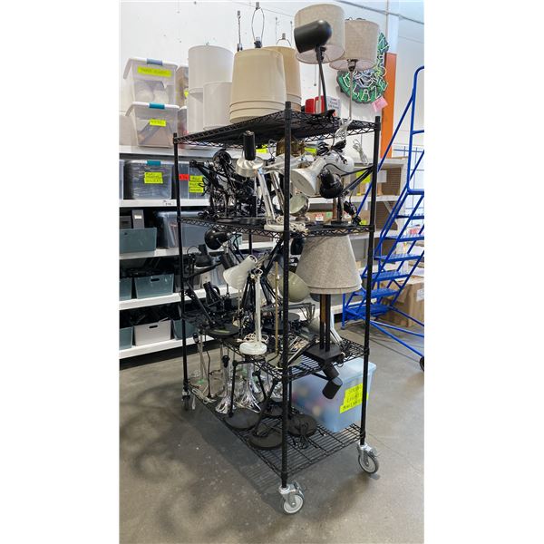 CONTENTS OF ENTIRE RACK- ASSORTED LAMPS *RACK NOT INCLUDED*