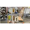 Image 1 : GROUP OF ASSORTED TABLE CLOTHS, PLACEMATS, TOWELS *RACK INCLUDED*