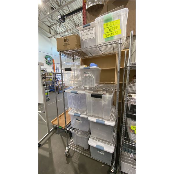 CONTENTS OF ENTIRE RACK- ASSORTED BINS & DISPLAYS *RACK NOT INCLUDED*