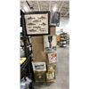 Image 10 : CONTENTS OF ENTIRE RACK- SPEAKERS, FAUX PLANTS, CAMPING ITEMS, VINTAGE TACKLE BOX, WATER CARRIERS,
