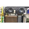 Image 2 : CONTENTS OF ENTIRE RACK- SPEAKERS, FAUX PLANTS, GARBAGE CANS, VINTAGE TACKLE BOX, WATER CARRIERS,