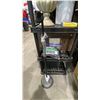 Image 9 : CONTENTS OF ENTIRE RACK- SPEAKERS, FAUX PLANTS, CAMPING ITEMS, VINTAGE TACKLE BOX, WATER CARRIERS,