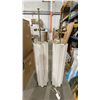 Image 1 : PAIR OF BRUSHED BRASS/WHITE FLOWER LAMP FLOOR LAMPS