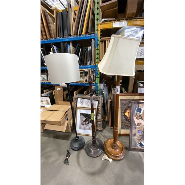 GROUP OF 3 ASSORTED FLOOR LAMPS