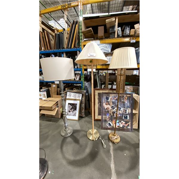 GROUP OF 3 ASSORTED FLOOR LAMPS