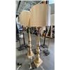 Image 1 : PAIR OF 2 WOODEN BASE FLOOR LAMPS