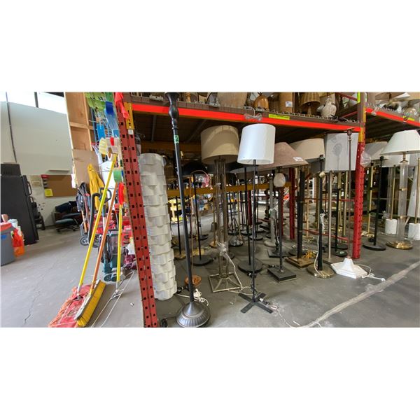 SECTION OF ASSORTED FLOOR LAMPS