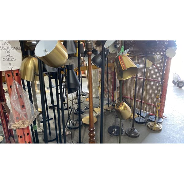 SECTION OF ASSORTED FLOOR LAMPS