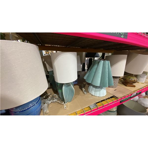 SHELF OF TABLE LAMPS
