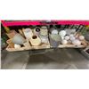 Image 1 : SHELF OF LAMP SHADES (WITH 2 ROLLING WOOD CARTS)