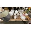 Image 2 : SHELF OF LAMP SHADES (WITH 2 ROLLING WOOD CARTS)