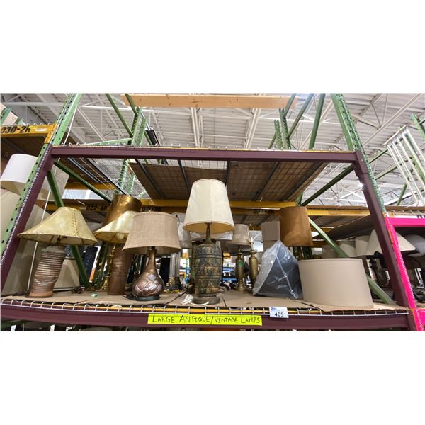 SHELF OF TABLE LAMPS