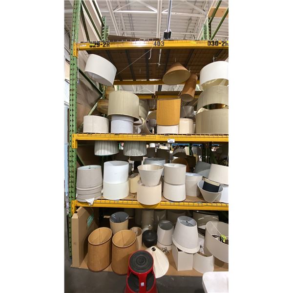 ENTIRE BAY OF LAMP SHADES