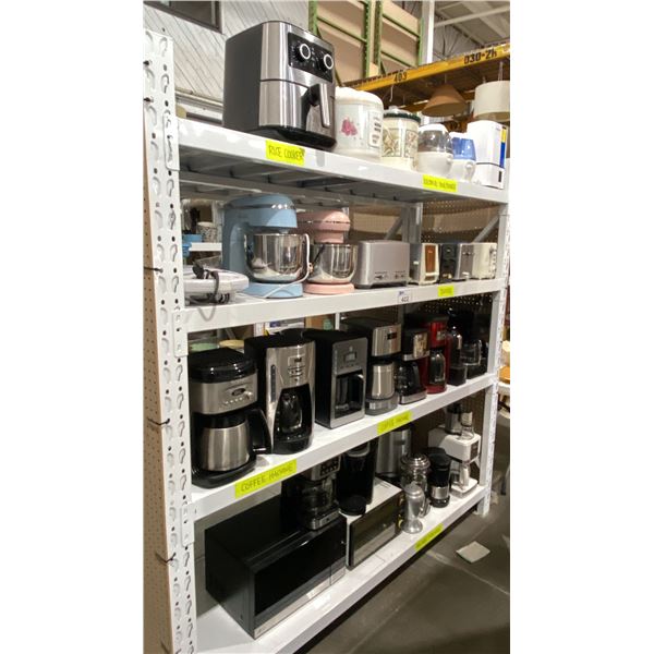 LARGE VOLUME OF COFFEE MAKERS, TOASTERS, RICE MAKERS AND MORE