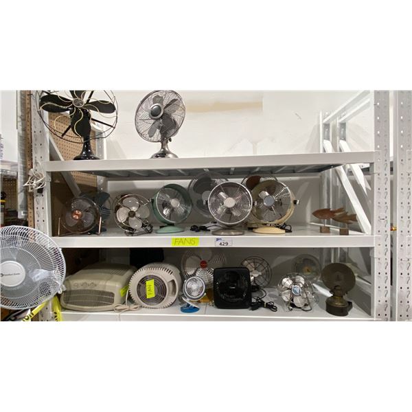 LARGE ASSORTMENT OF DESK FANS