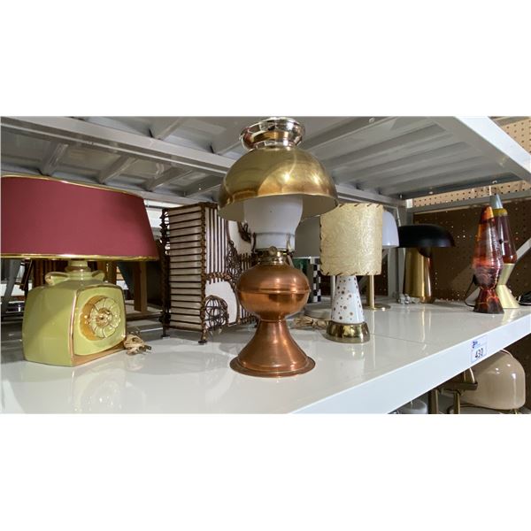 ASSORTED DESK LAMPS, CROSSES AND DECOR