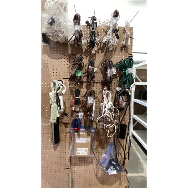 ASSORTED EXTENSION CORDS AND STRING LIGHTS