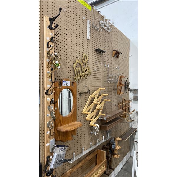 LARGE VOLUME OF WALL MOUNT AND OVER THE DOOR COAT RACKS