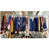 Image 8 : GARMENT RACK WITH ASSORTED FLAGS AND FLAG POLES