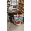Image 4 : GROUP OF ASSORTED CLOCKS, WALL RACKS & ART WORK