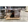 Image 2 : BROWN WOOD BLACK TOP MODERN DESK WITH 2 PEDESTALS