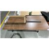 Image 2 : MOBILE TABLE WITH AN ADDIONAL TABLE TOP, 2 CUPBOARD DOORS & HARDWARE
