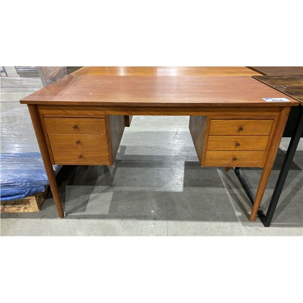 VINTAGE WOOD 6 DRAWER DESK