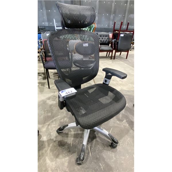 BLACK ADJUSTABLE MOBILE HIGH BACK OFFICE CHAIR